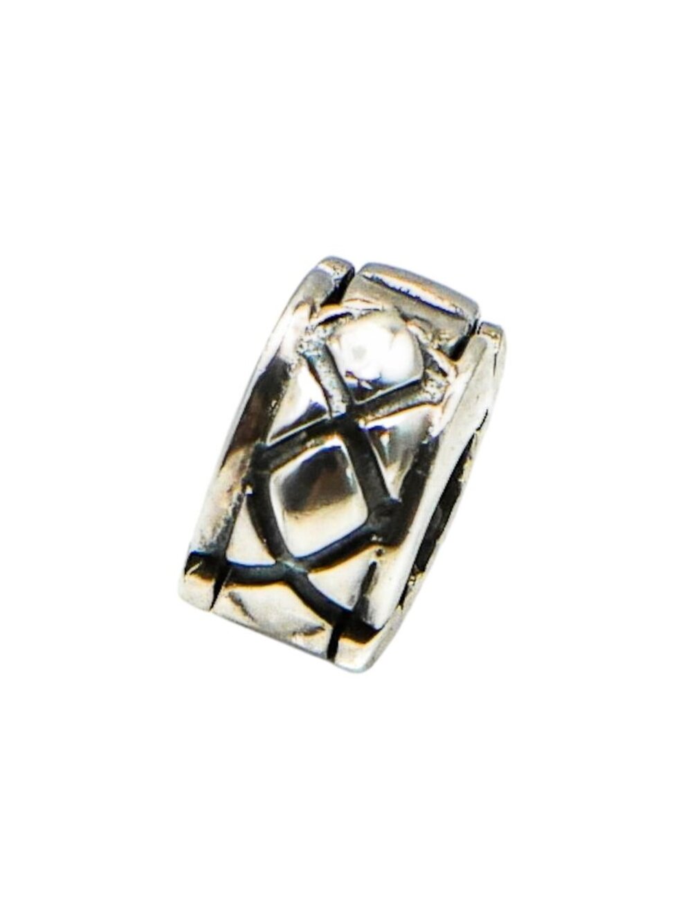 Chamilia Hugs X Lock Sterling Silver Silicone Lined Criss Cross Clip Charm